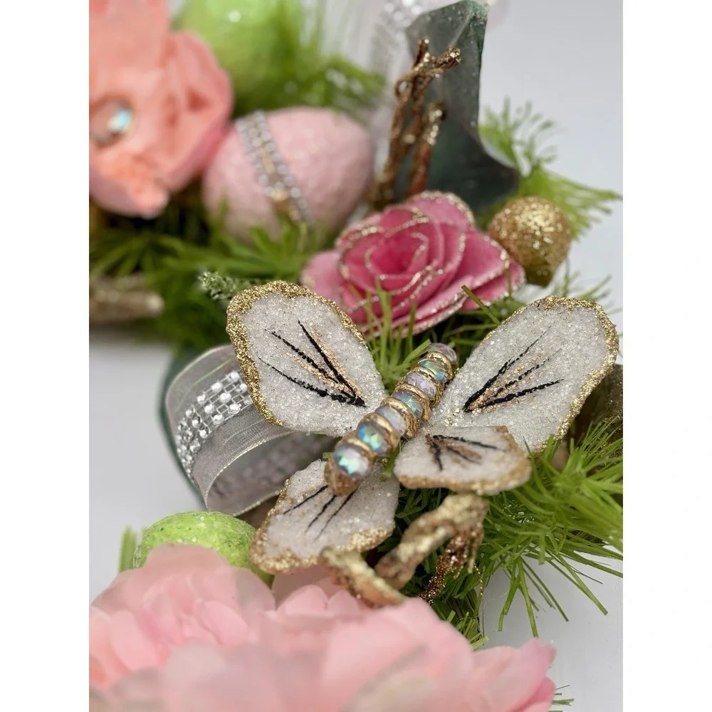 EASTER Capiz Gold Embellished Eggs‎ Butterfly 5ft GARLAND